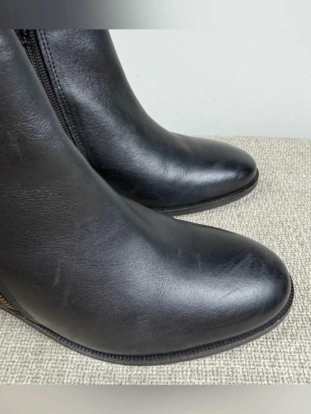 Crevo Autumn Tassel Leather Ankle Boot Ankle Booties Black Boho Fall Size 9.5